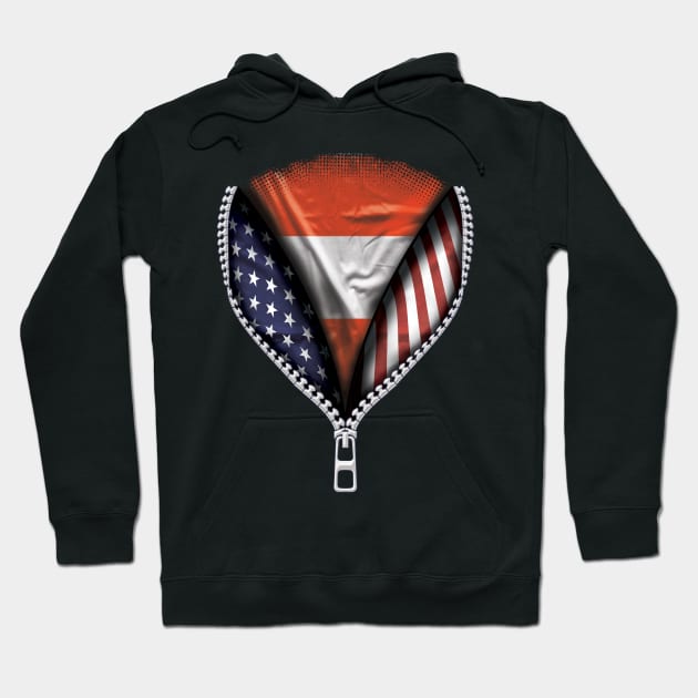 Austrian Flag  Austria Flag American Flag Zip Down - Gift for Austrian From Austria Hoodie by Country Flags